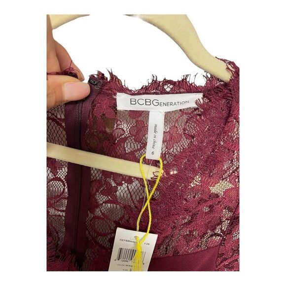BCBGeneration Lace Insert Skater Dress Size 6 - Picture 11 of 13